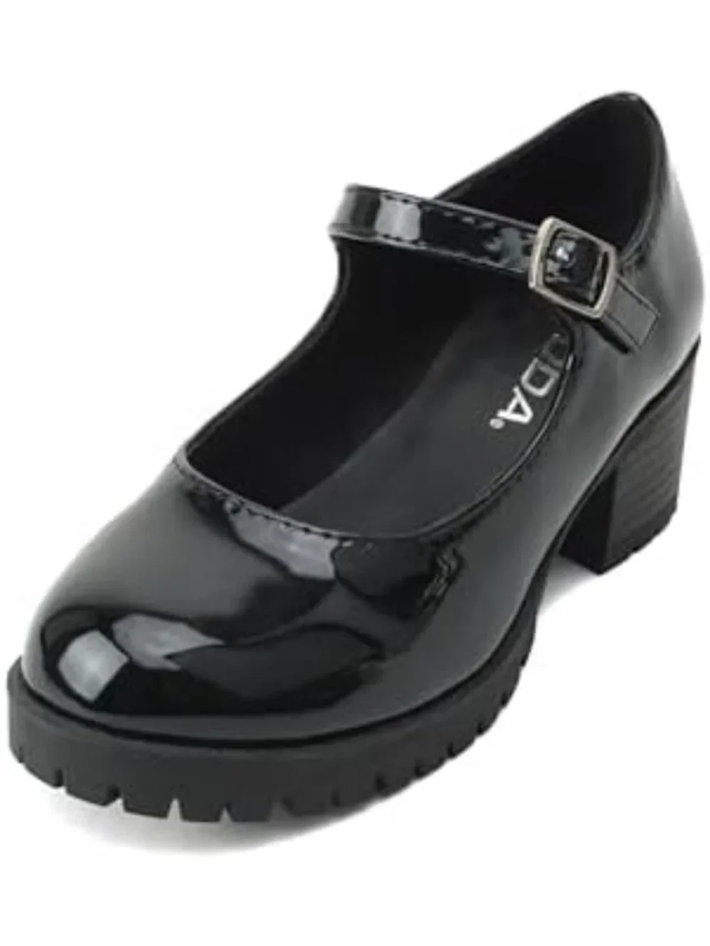 Stylish Girls' Mary Jane Block Heel Shoes with Adjustable Strap & Lug Sole